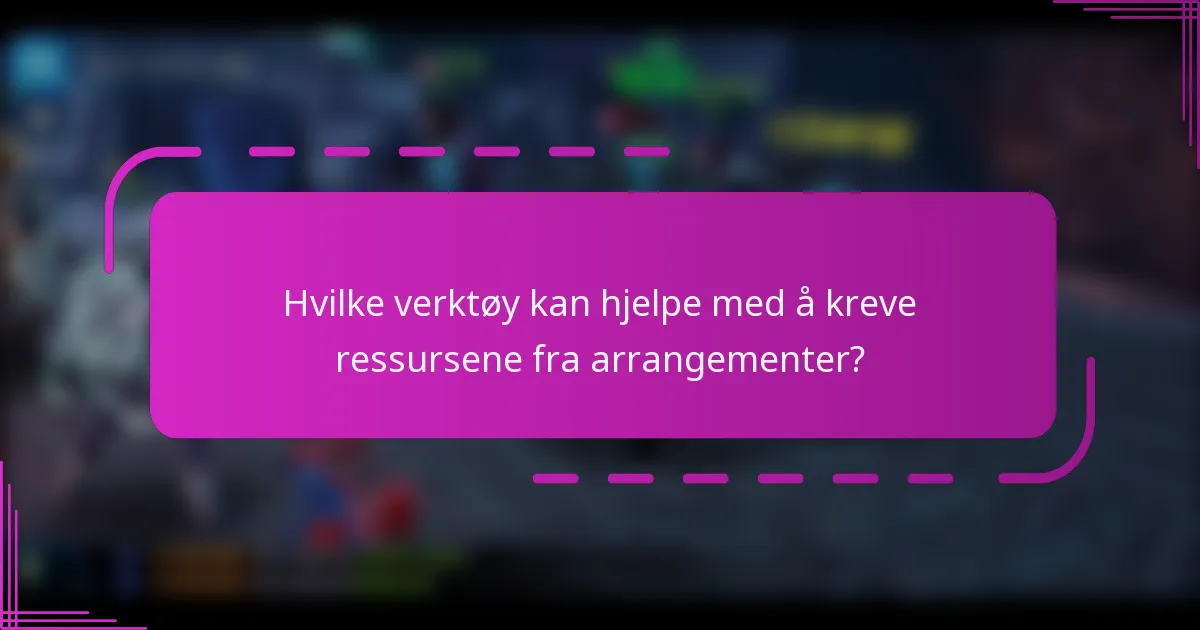 Hvilke verktøy kan hjelpe med å kreve ressursene fra arrangementer?