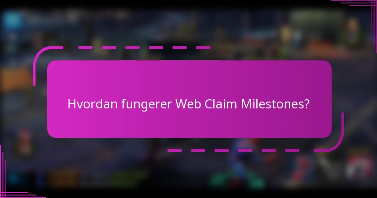 Hvordan fungerer Web Claim Milestones?