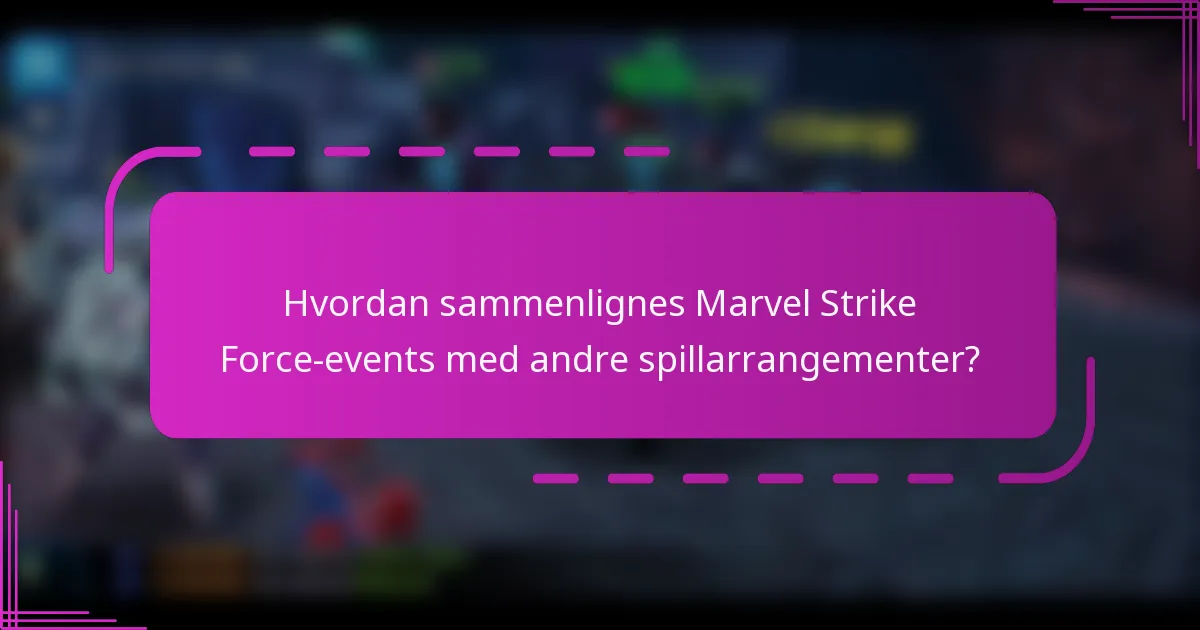 Hvordan sammenlignes Marvel Strike Force-events med andre spillarrangementer?